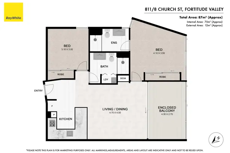 Floorplan of Homely apartment listing, 811/8 Church Street, Fortitude Valley QLD 4006