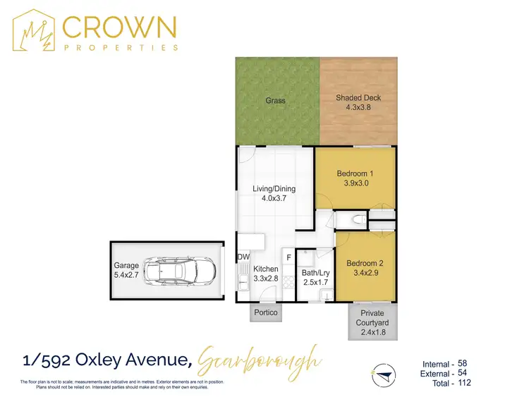 Floorplan of Homely unit listing, 1/592 Oxley Avenue, Scarborough QLD 4020