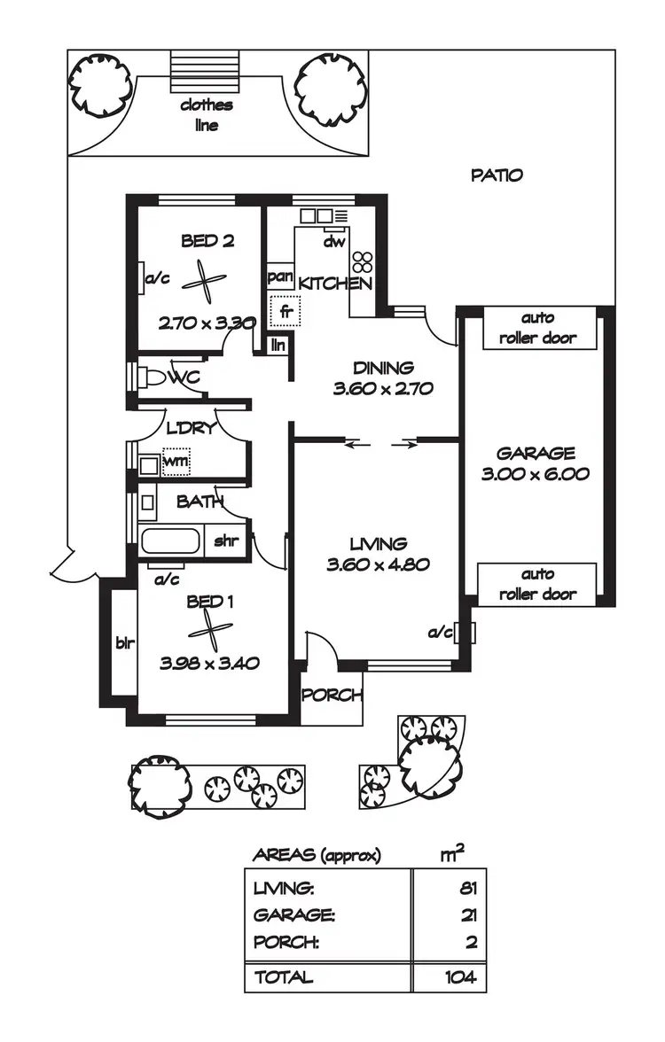 Floorplan of Homely unit listing, 2/11 Myponga Terrace, Broadview SA 5083