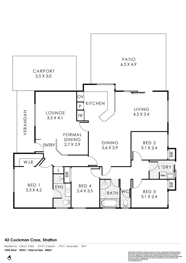 Floorplan of Homely house listing, 42 Cockman Cross, Stratton WA 6056