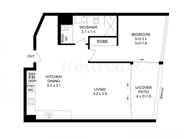 Floorplan of Homely unit listing, 1907/9 Norfolk Avenue, Surfers Paradise QLD 4217