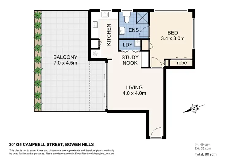 Floorplan of Homely apartment listing, 301/35 Campbell Street, Bowen Hills QLD 4006