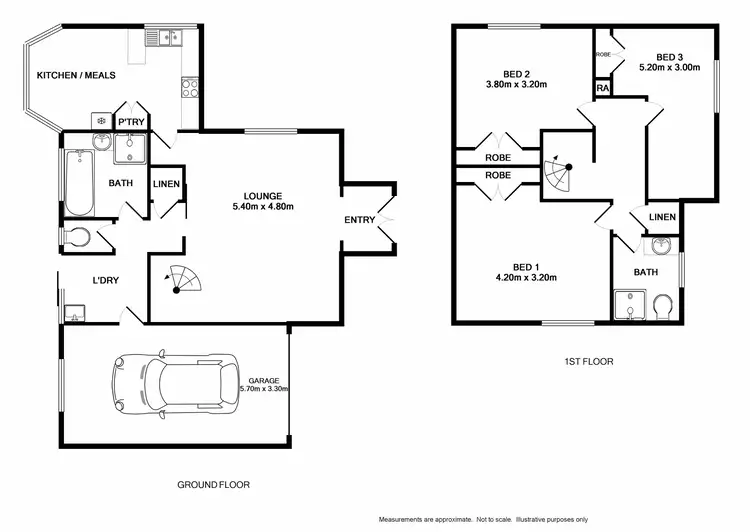 Floorplan of Homely townhouse listing, 1/31 Church Street, Wodonga VIC 3690