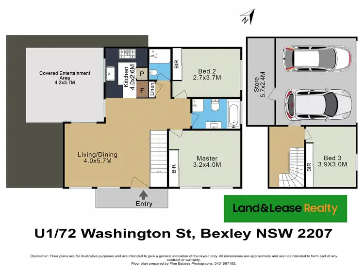 Floorplan of Homely townhouse listing, 1/72 Washington street, Bexley NSW 2207