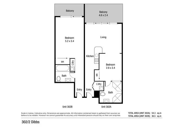 Floorplan of Homely apartment listing, 302/2 Dibbs Street, South Townsville QLD 4810
