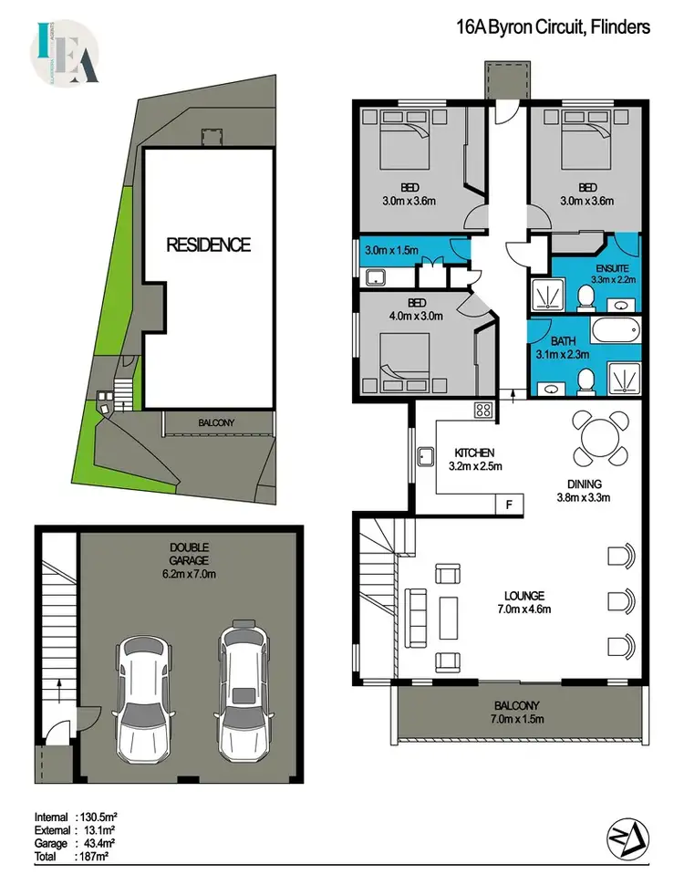 Floorplan of Homely semi-detached listing, 16a Byron Circuit, Flinders NSW 2529