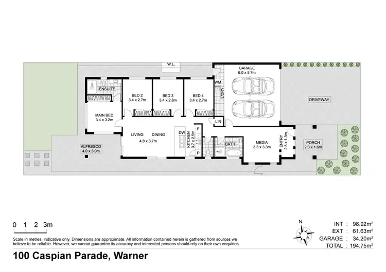 Floorplan of Homely house listing, 100 Caspian Parade, Warner QLD 4500