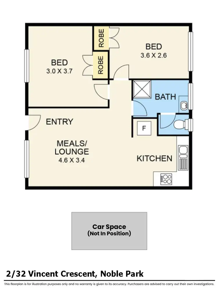 Floorplan of Homely unit listing, 2/32 Vincent Crescent, Noble Park VIC 3174