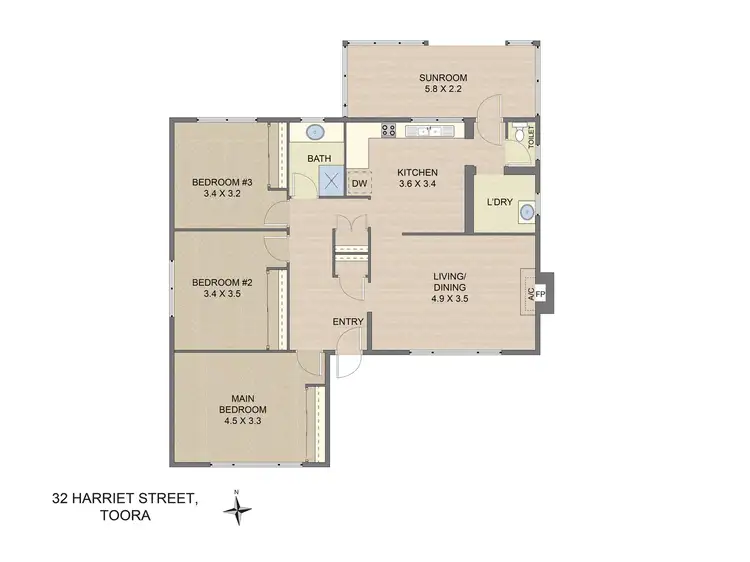 Floorplan of Homely house listing, 32 Harriet St, Toora VIC 3962