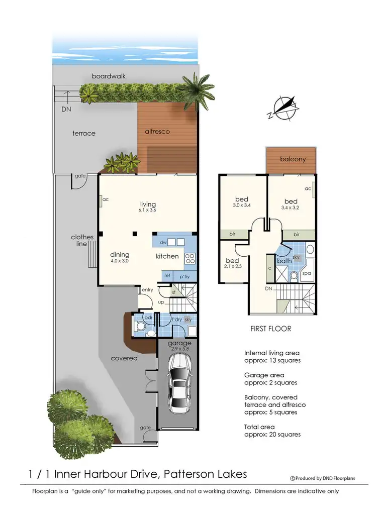 Floorplan of Homely house listing, 1/1 Inner Harbour Drive, Patterson Lakes VIC 3197