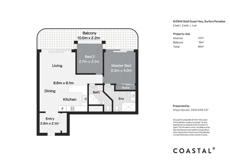 Floorplan of Homely apartment listing, 9/2940 Gold Coast Highway, Surfers Paradise QLD 4217
