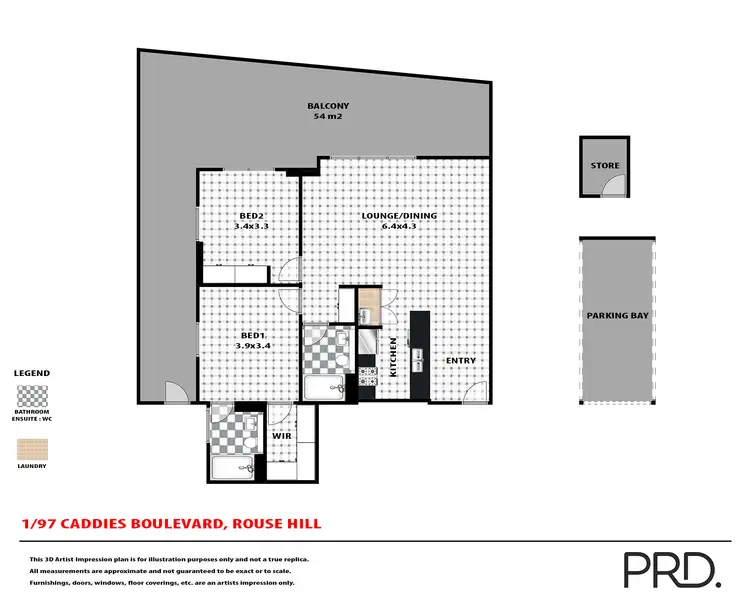 Floorplan of Homely unit listing, 1/97 Caddies Boulevard, Rouse Hill NSW 2155