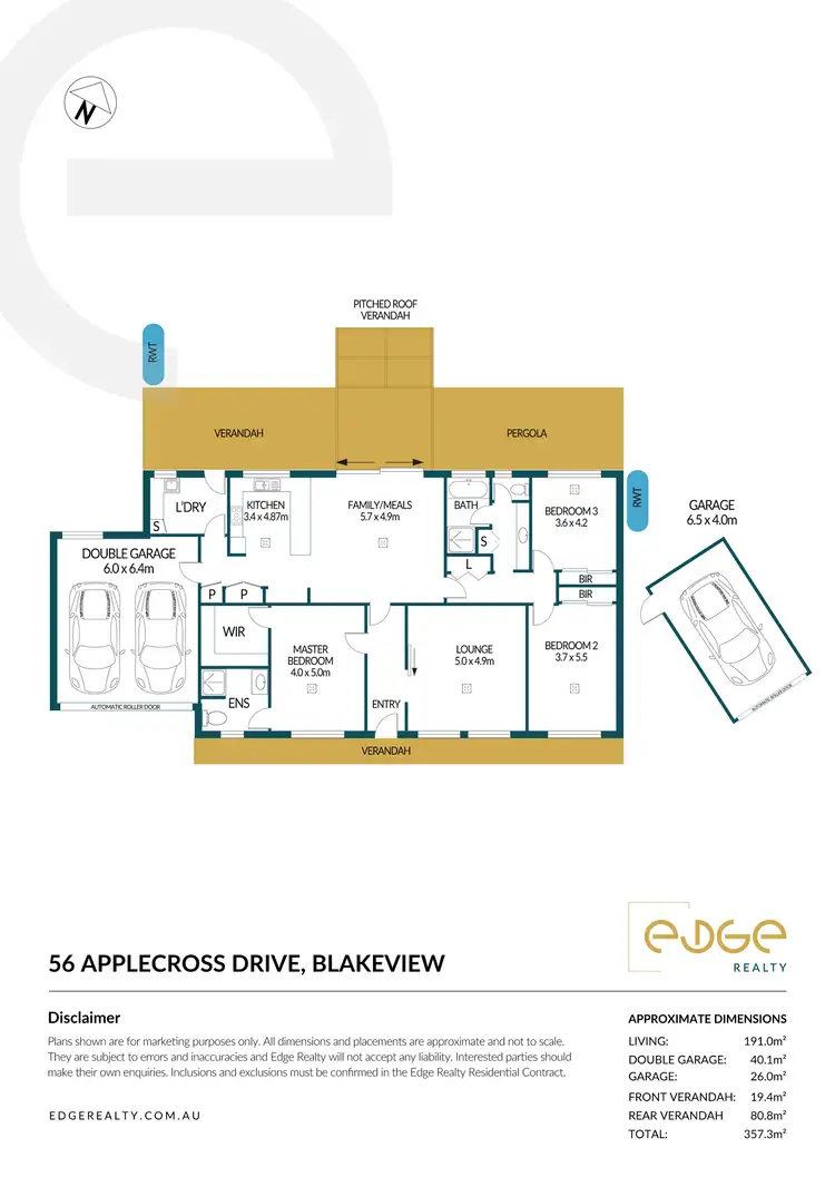 Floorplan of Homely house listing, 56 Applecross Drive, Blakeview SA 5114