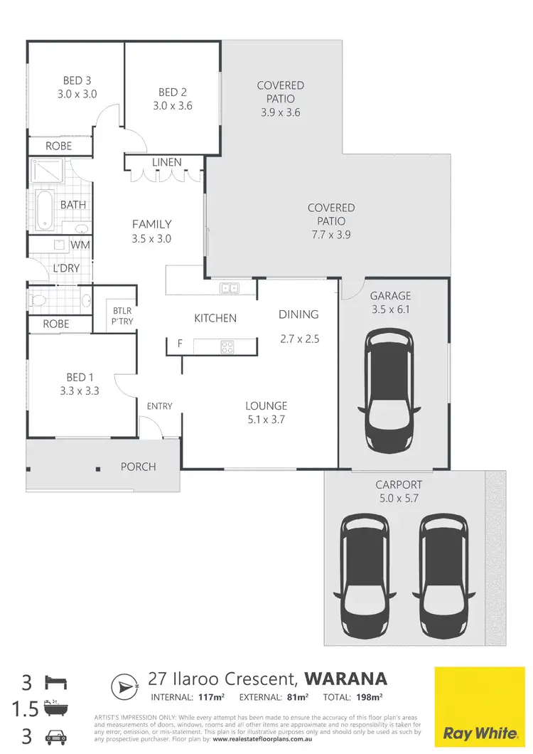 Floorplan of Homely house listing, 27 Ilaroo Crescent, Warana QLD 4575