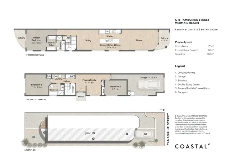 Floorplan of Homely semi-detached listing, 1/16 Tamborine Street, Mermaid Beach QLD 4218