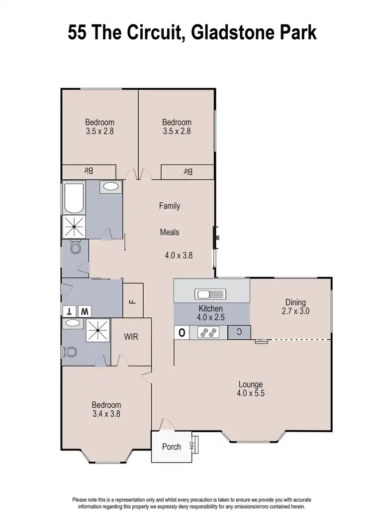 Floorplan of Homely house listing, 55 The Circuit, Gladstone Park VIC 3043