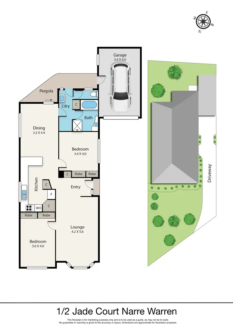 Floorplan of Homely unit listing, 1/2 Jade Court, Narre Warren VIC 3805