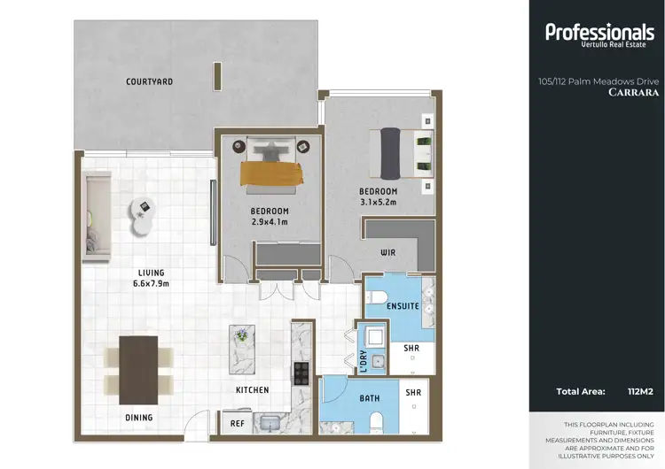 Floorplan of Homely apartment listing, 105/112 Palm Meadows Drive, Carrara QLD 4211
