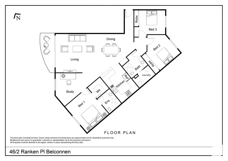 Floorplan of Homely apartment listing, 46/2 Ranken Place, Belconnen ACT 2617