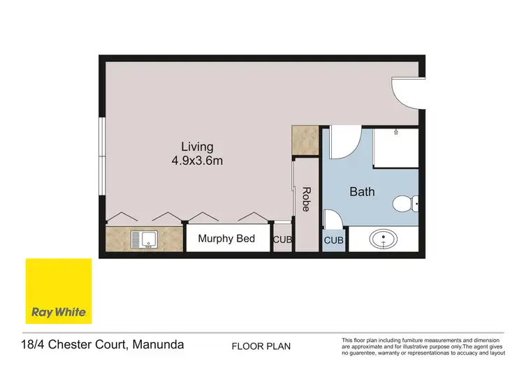 Floorplan of Homely studio listing, 18/4 Chester Court, Manunda QLD 4870
