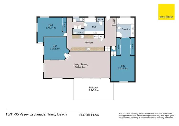 Floorplan of Homely unit listing, 13/31-35 Vasey Esplanade, Trinity Beach QLD 4879