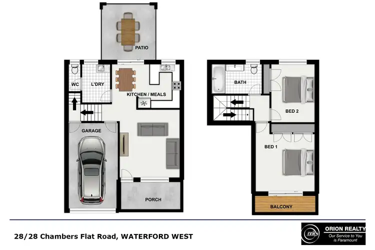Floorplan of Homely townhouse listing, 28/28 Chambers Flat Road, Waterford West QLD 4133