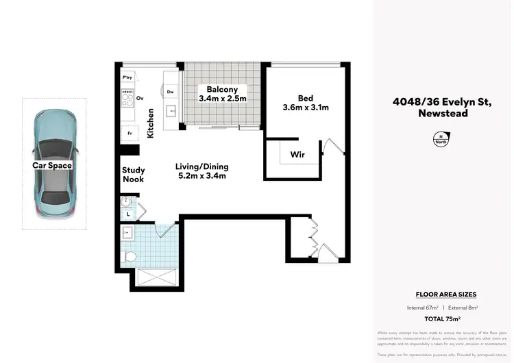 Floorplan of Homely apartment listing, 4048/36 Evelyn Street, Newstead QLD 4006