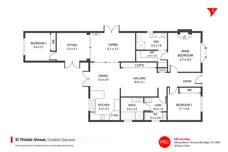 Floorplan of Homely house listing, 31 Thistle Street, Golden Square VIC 3555