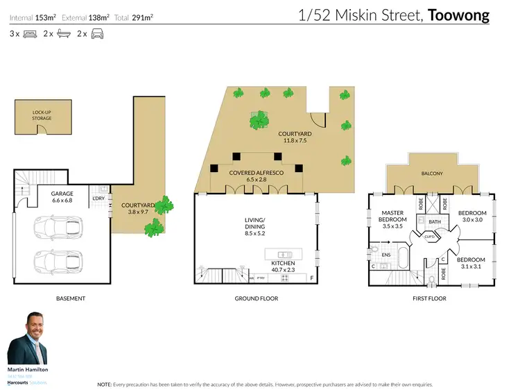 Floorplan of Homely townhouse listing, 1/52 Miskin Street, Toowong QLD 4066
