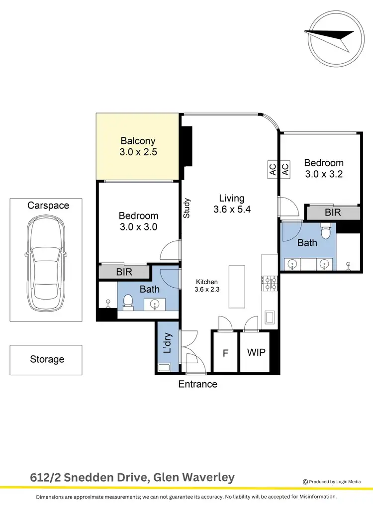Floorplan of Homely apartment listing, 612/2 Snedden Drive, Glen Waverley VIC 3150
