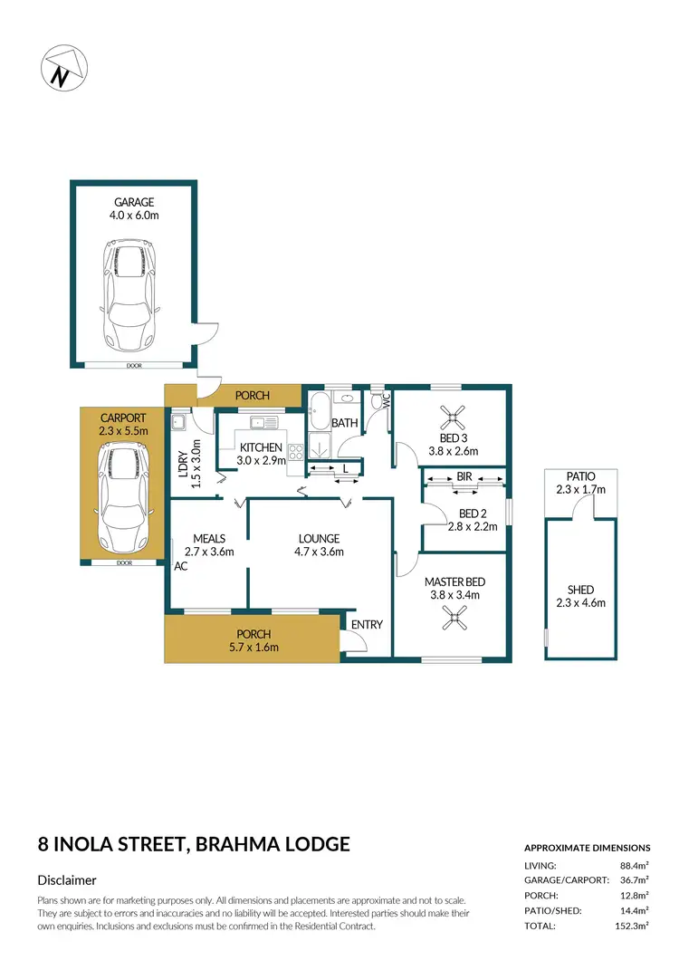 Floorplan of Homely house listing, 8 Inola Street, Brahma Lodge SA 5109
