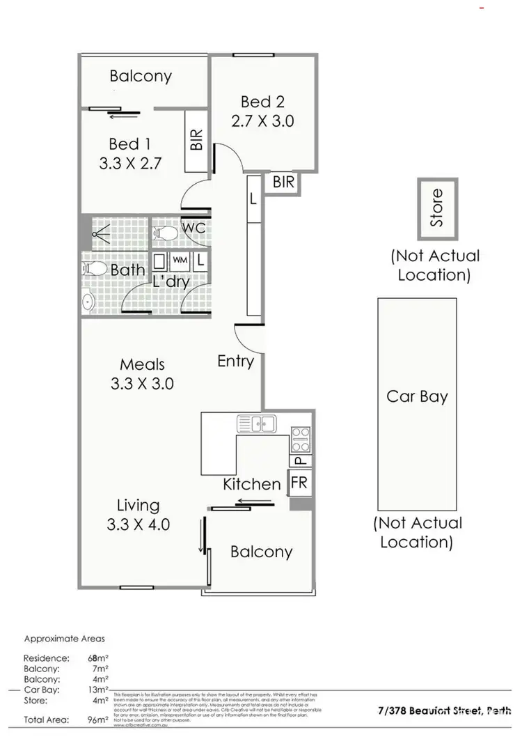 Floorplan of Homely apartment listing, 7/378 Beaufort Street, Perth WA 6000