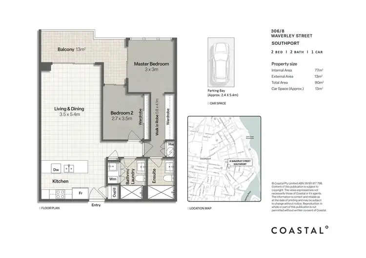 Floorplan of Homely apartment listing, 306/8 Waverley Street, Southport QLD 4215