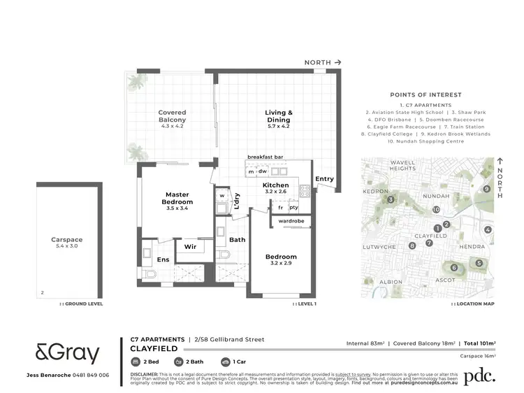 Floorplan of Homely apartment listing, 2/58 Gellibrand Street, Clayfield QLD 4011
