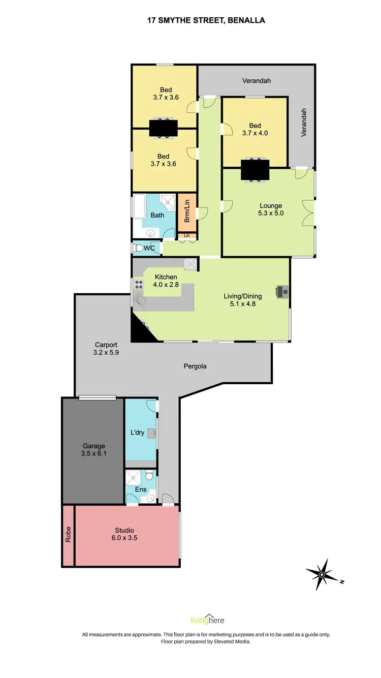 Floorplan of Homely house listing, 17 Smythe Street, Benalla VIC 3672