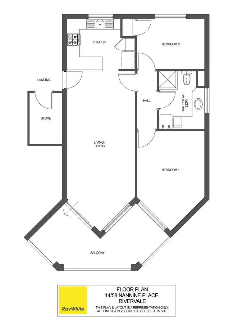 Floorplan of Homely unit listing, 14/58 Nannine Place, Rivervale WA 6103