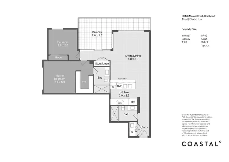 Floorplan of Homely apartment listing, 604/8 Meron Street, Southport QLD 4215