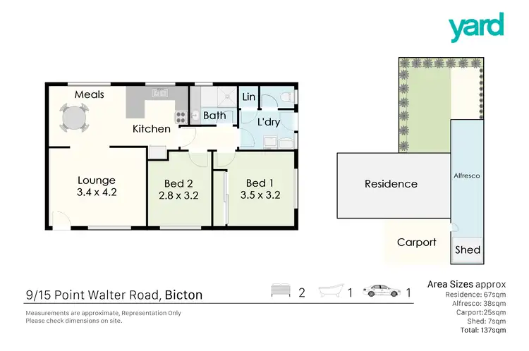 Floorplan of Homely unit listing, 9/15 Point Walter Road, Bicton WA 6157