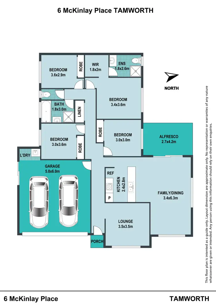 Floorplan of Homely house listing, 6 McKinlay Place, Tamworth NSW 2340