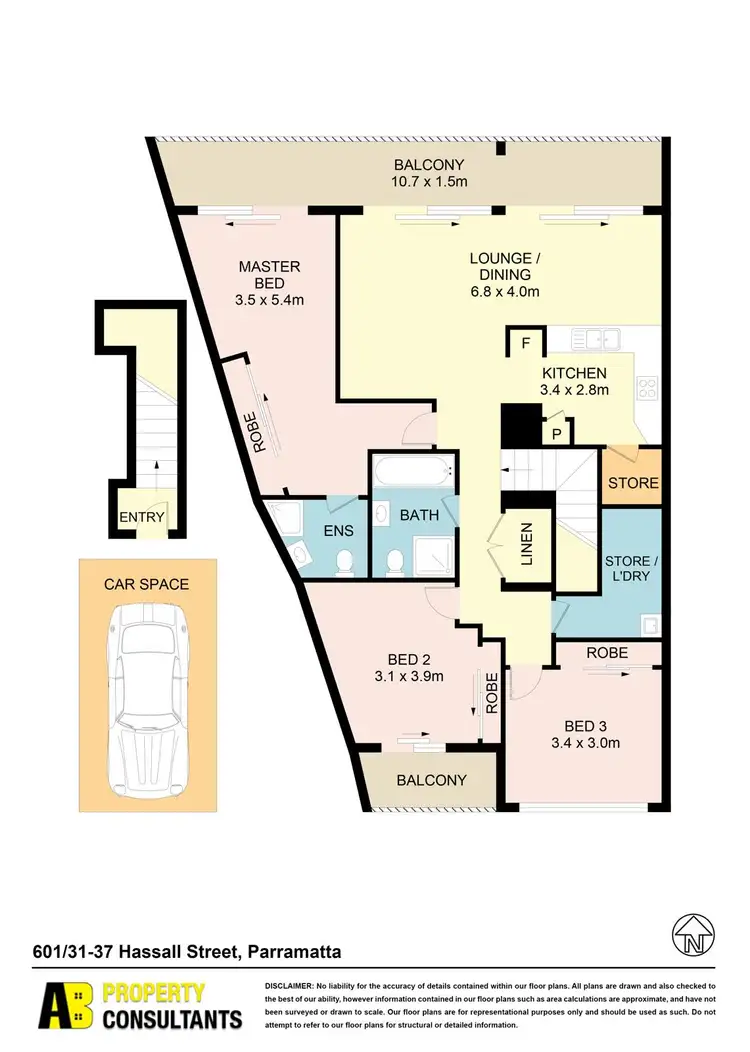 Floorplan of Homely unit listing, 601/31-37 Hassall Street, Parramatta NSW 2150