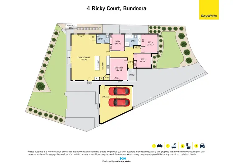 Floorplan of Homely house listing, 4 Ricky Court, Bundoora VIC 3083
