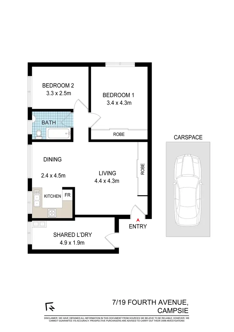Floorplan of Homely apartment listing, 7/19 Fourth Avenue, Campsie NSW 2194