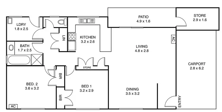 Floorplan of Homely villa listing, 2/186 Hardey Road, Belmont WA 6104