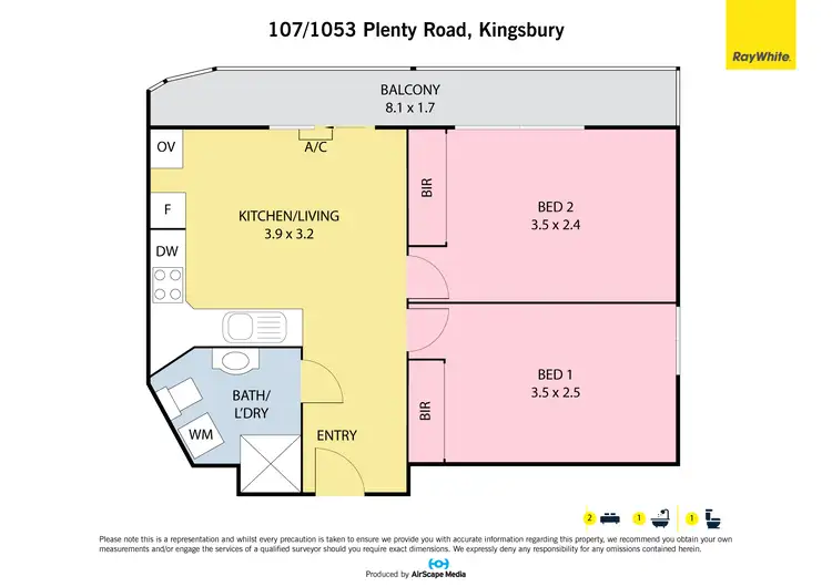 Floorplan of Homely apartment listing, 107/1053-1055 Plenty Road, Kingsbury VIC 3083