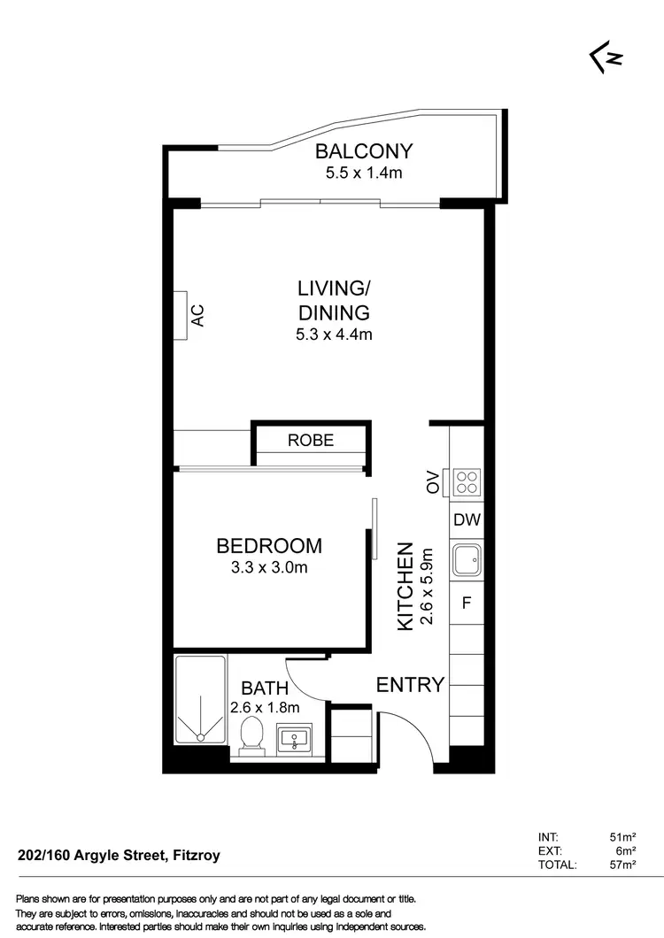 Floorplan of Homely apartment listing, 202/160 Argyle Street, Fitzroy VIC 3065
