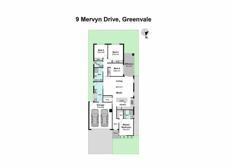 Floorplan of Homely house listing, 9 Mervyn Drive, Greenvale VIC 3059