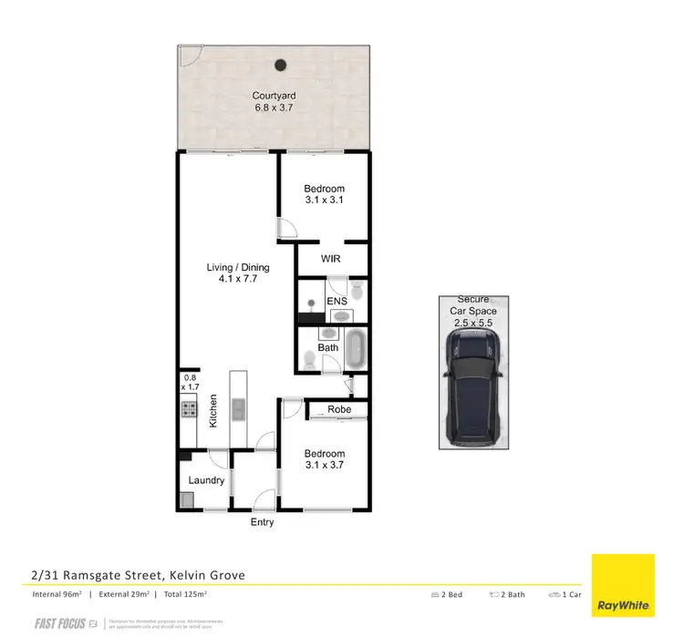 Floorplan of Homely apartment listing, 2/31 Ramsgate Street, Kelvin Grove QLD 4059