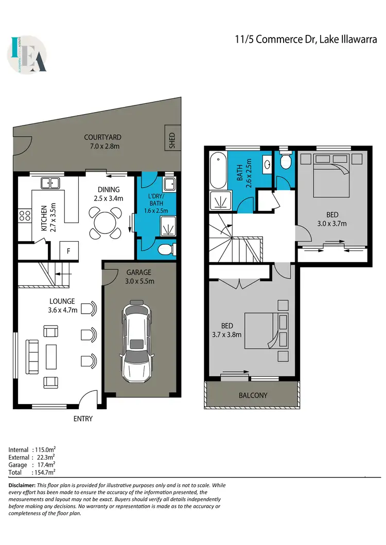 Floorplan of Homely townhouse listing, 11/5 Commerce Drive, Lake Illawarra NSW 2528