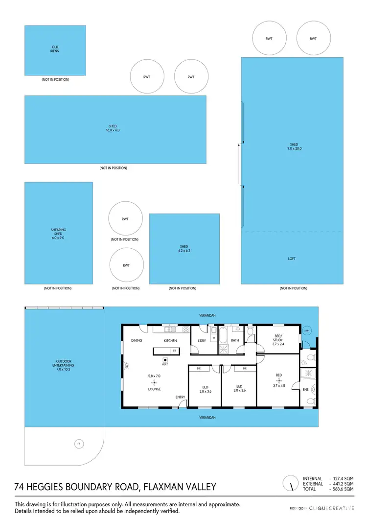 Floorplan of Homely rural property listing, 74 Heggies Boundary Road, Flaxman Valley SA 5235