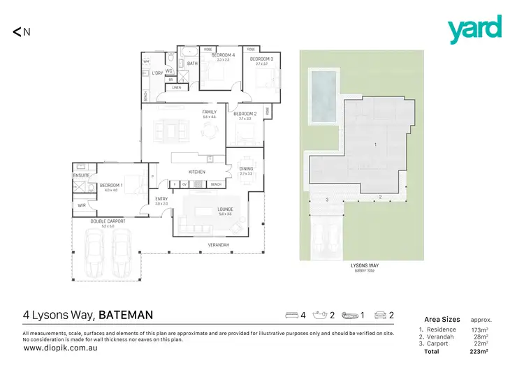Floorplan of Homely house listing, 4 Lysons Way, Bateman WA 6150